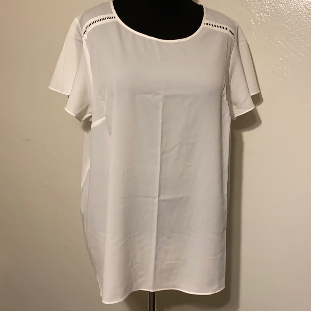 Flutter Sleeve Blouse- White